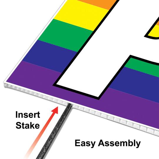 Beistle 11.75" x 47" Pride Plastic Jumbo Tri-Fold Yard Sign